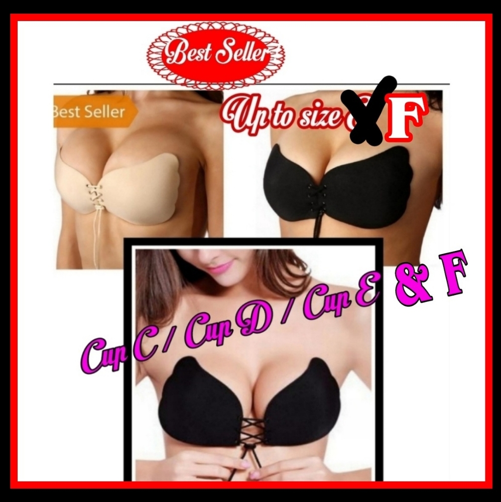 STRAPLESS BACKLESS Reusable Washable wing BRA COMES W FREE PASTIES